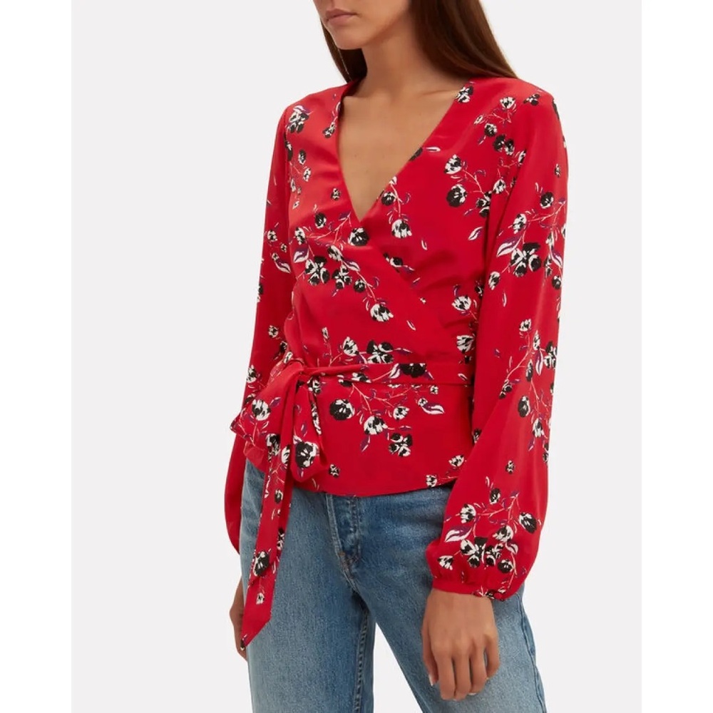 Intermix Red Silk Blouse